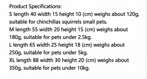 Product specifications for small pet enclosures on a white background